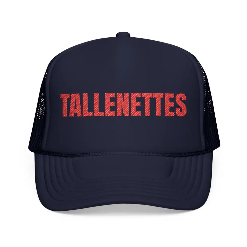 Tallenettes Block Red Foam Embroidered Trucker Hat - Dark Navy / One size - Hats