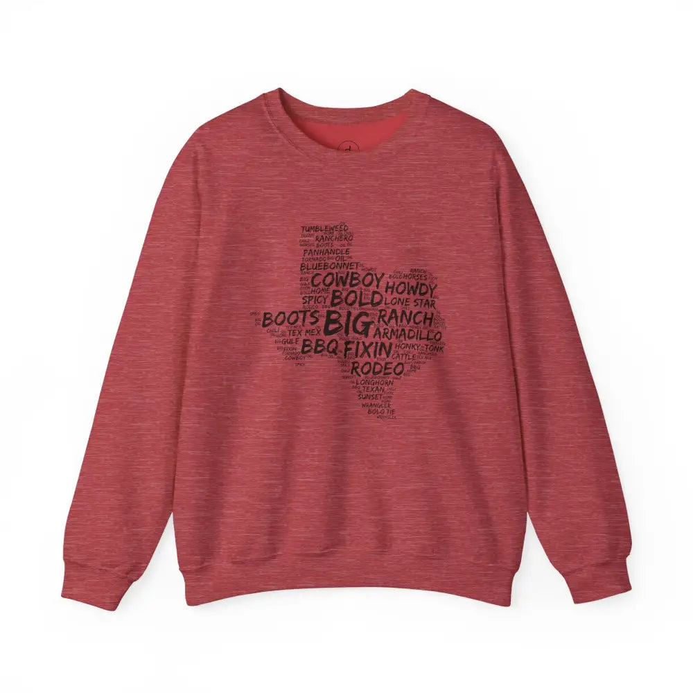 Texas Cloud Crewneck Sweatshirt - Heather Scarlet Red / S - Sweatshirt