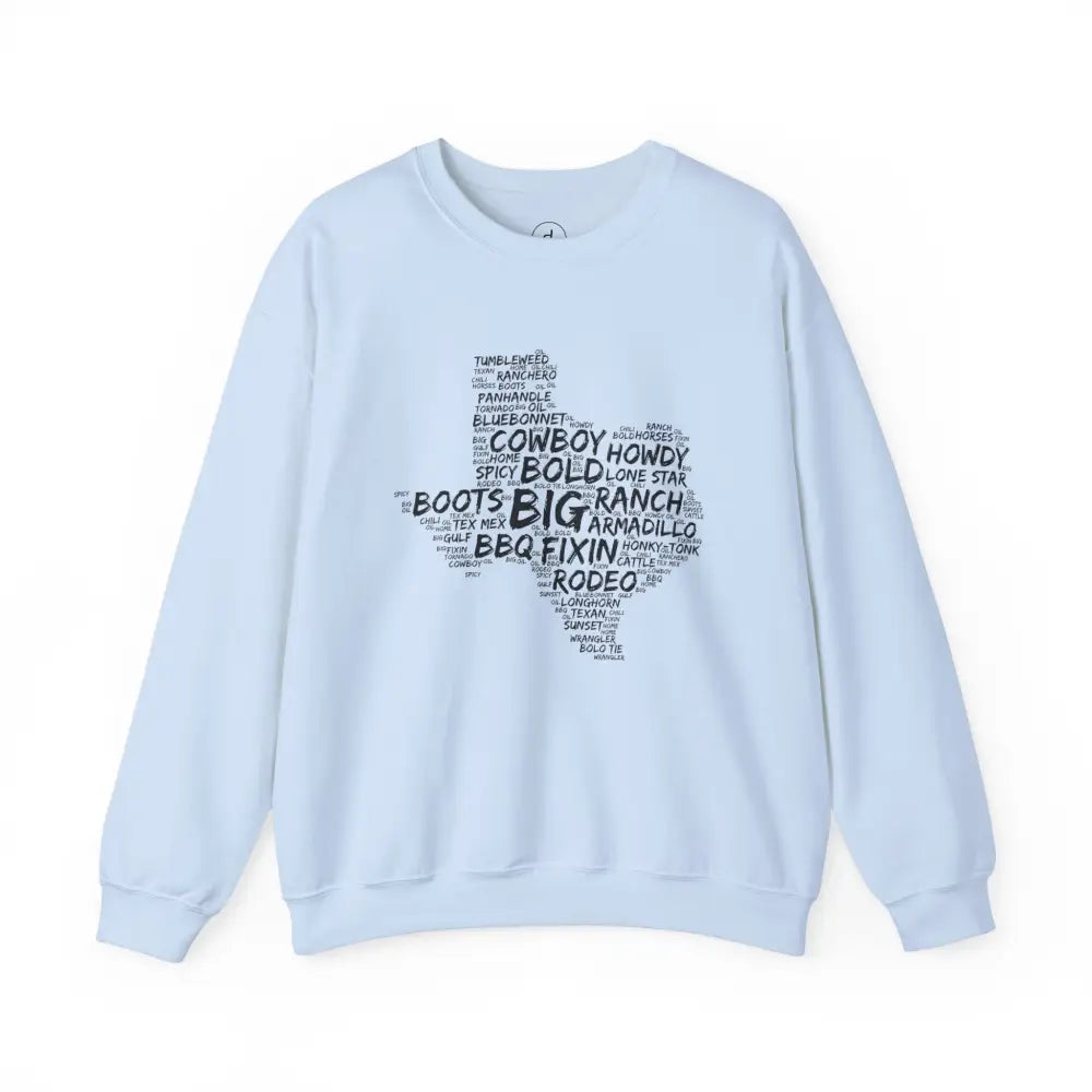 Texas Cloud Crewneck Sweatshirt - Light Blue / S - Sweatshirt