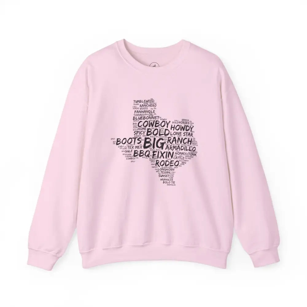Texas Cloud Crewneck Sweatshirt - Light Pink / S - Sweatshirt