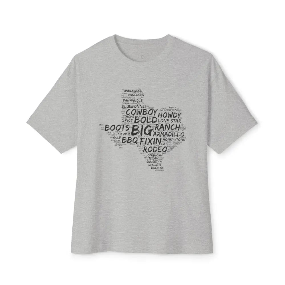 Texas Cloud Oversized Boxy Tee - Athletic Heather / XS - T-Shirt