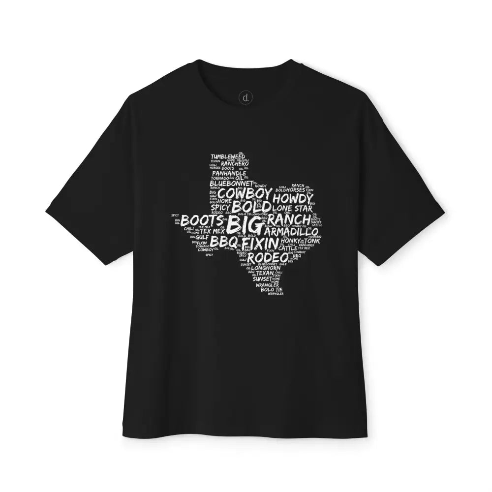 Texas Cloud Oversized Boxy Tee - Black / XS - T-Shirt