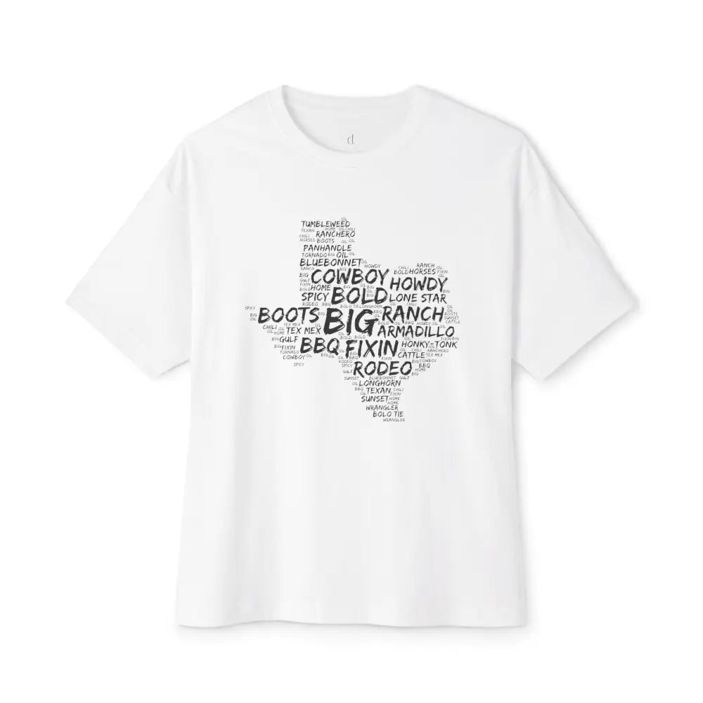 Texas Cloud Oversized Boxy Tee - White / XS - T-Shirt