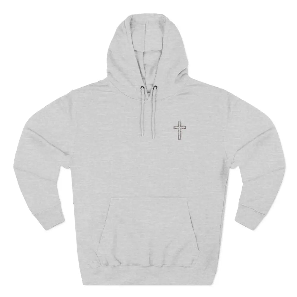 Trust in God Three-Panel Fleece Hoodie - S / Heather Grey - Hoodie