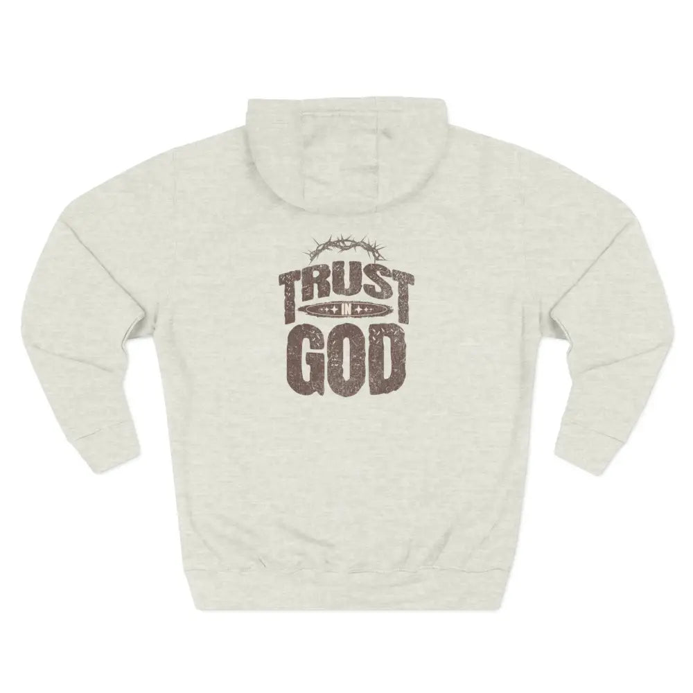 Trust in God Three-Panel Fleece Hoodie - S / Oatmeal Heather - Hoodie