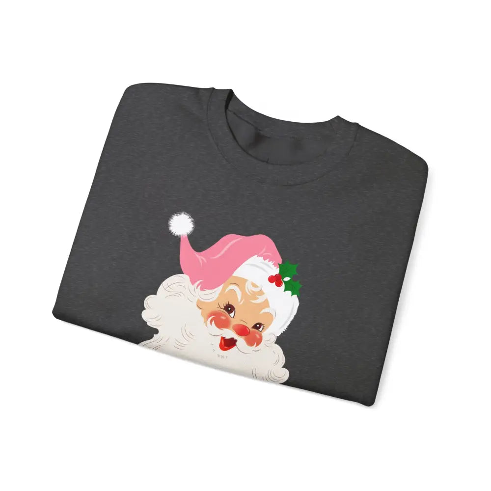 Vintage Pink Santa Crewneck Sweatshirt - Sweatshirt