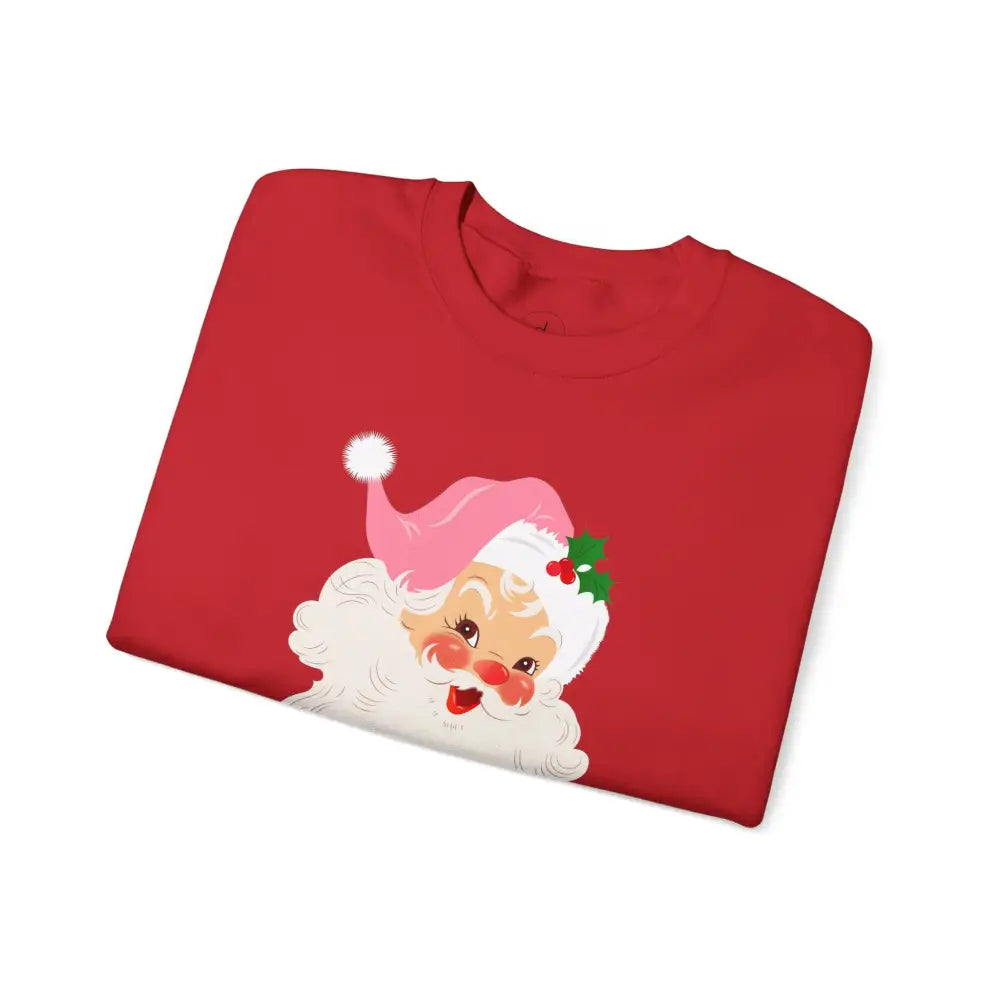 Vintage Pink Santa Crewneck Sweatshirt - Sweatshirt