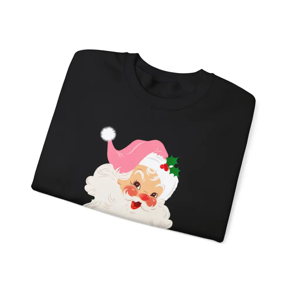 Vintage Pink Santa Crewneck Sweatshirt - Sweatshirt