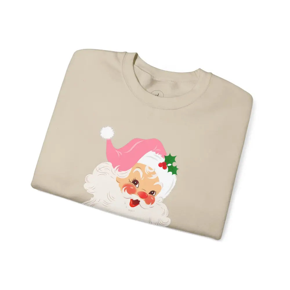 Vintage Pink Santa Crewneck Sweatshirt - Sweatshirt