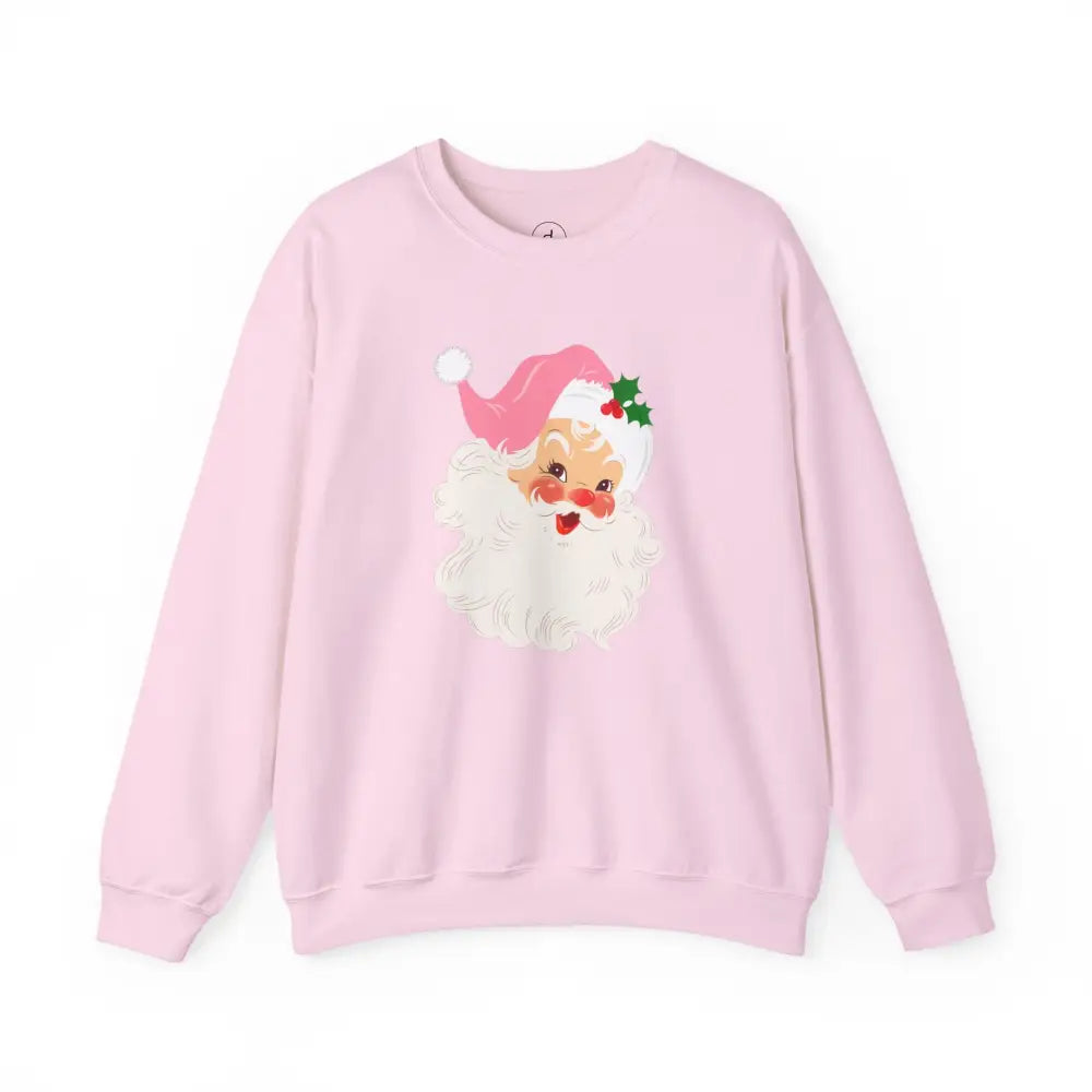 Vintage Pink Santa Crewneck Sweatshirt - S / Light Pink - Sweatshirt