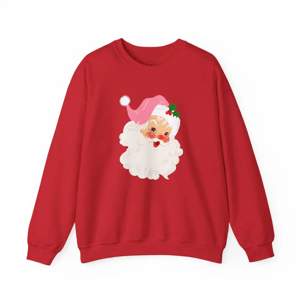 Vintage Pink Santa Crewneck Sweatshirt - S / Red - Sweatshirt