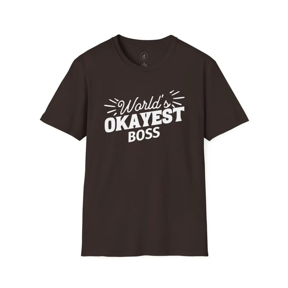 World’s Okayest Boss Softstyle T-Shirt - Dark Chocolate / S - T-Shirt