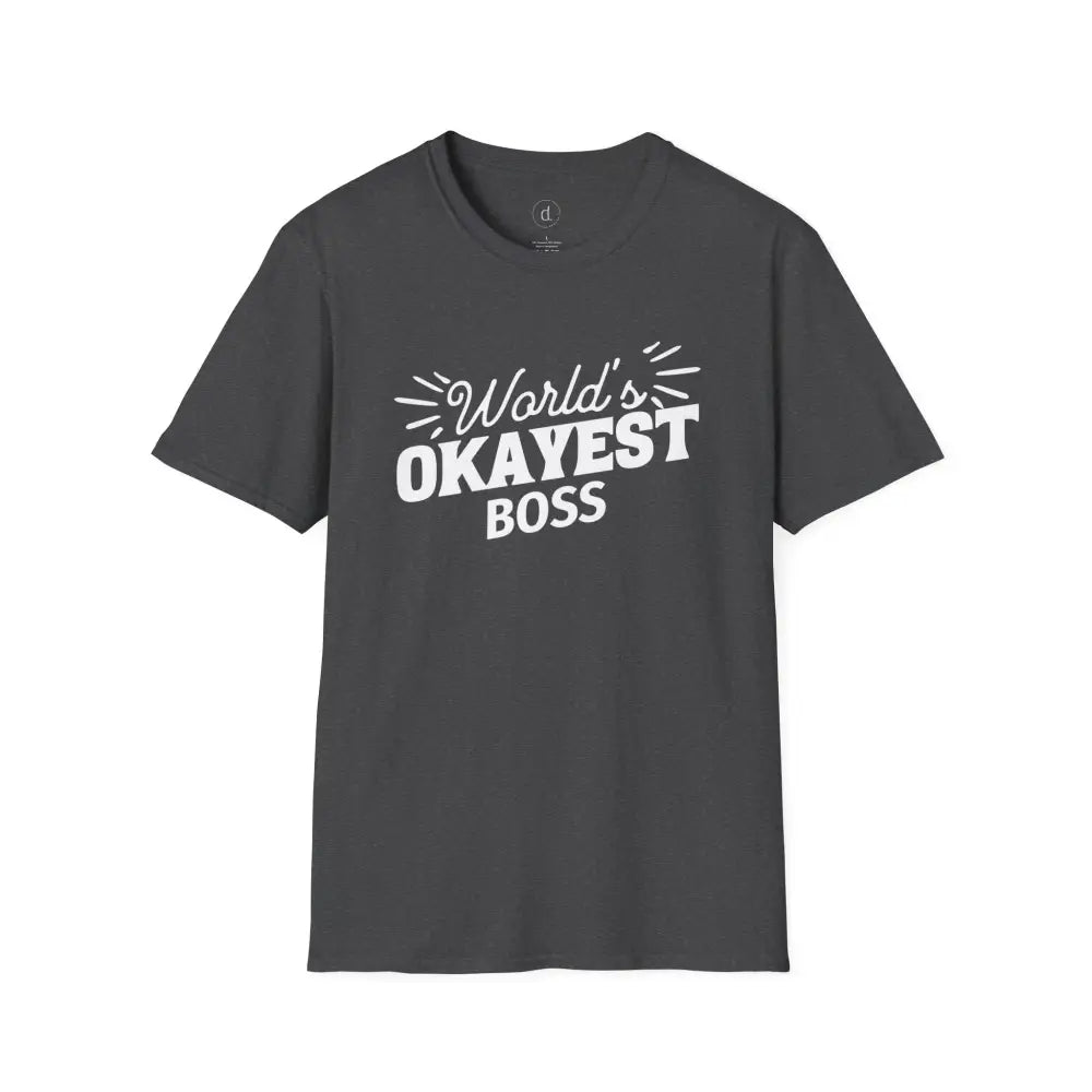 World’s Okayest Boss Softstyle T-Shirt - Dark Heather / XS - T-Shirt