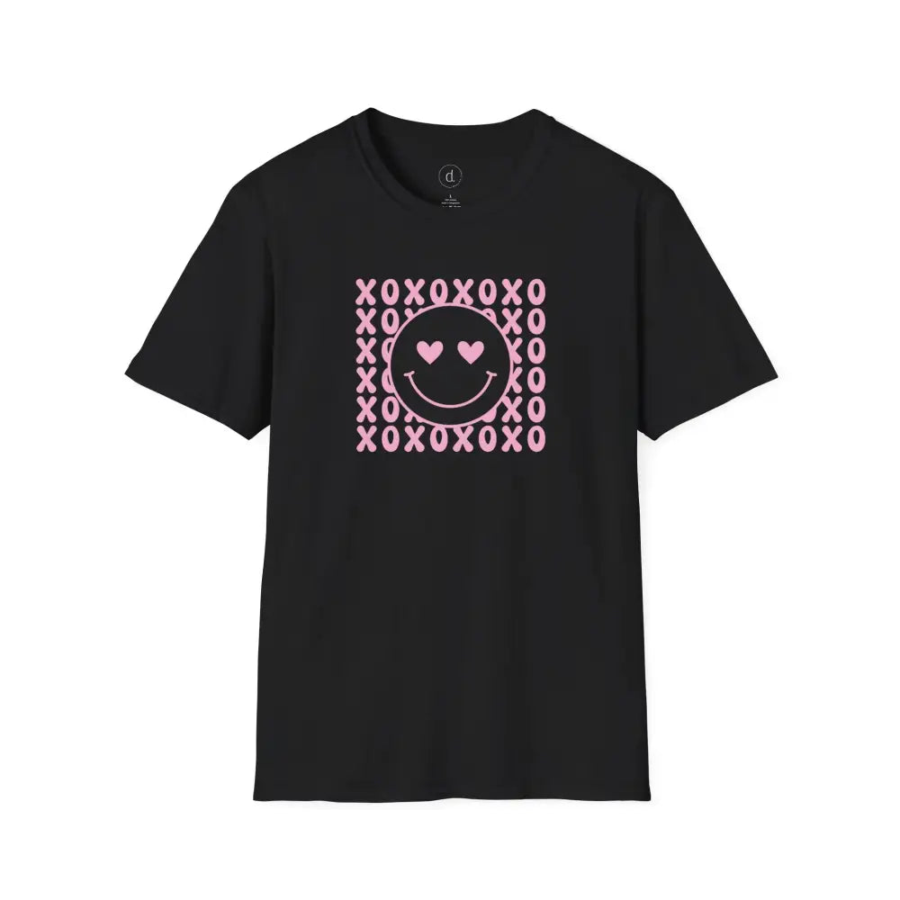 XOXO Smiley Softstyle T-Shirt - Black / XS - T-Shirt