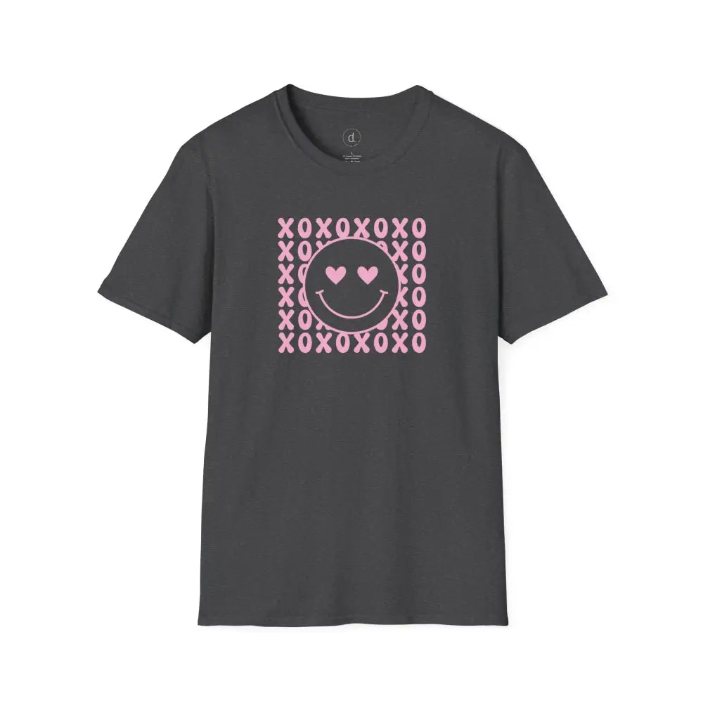XOXO Smiley Softstyle T-Shirt - Dark Heather / XS - T-Shirt