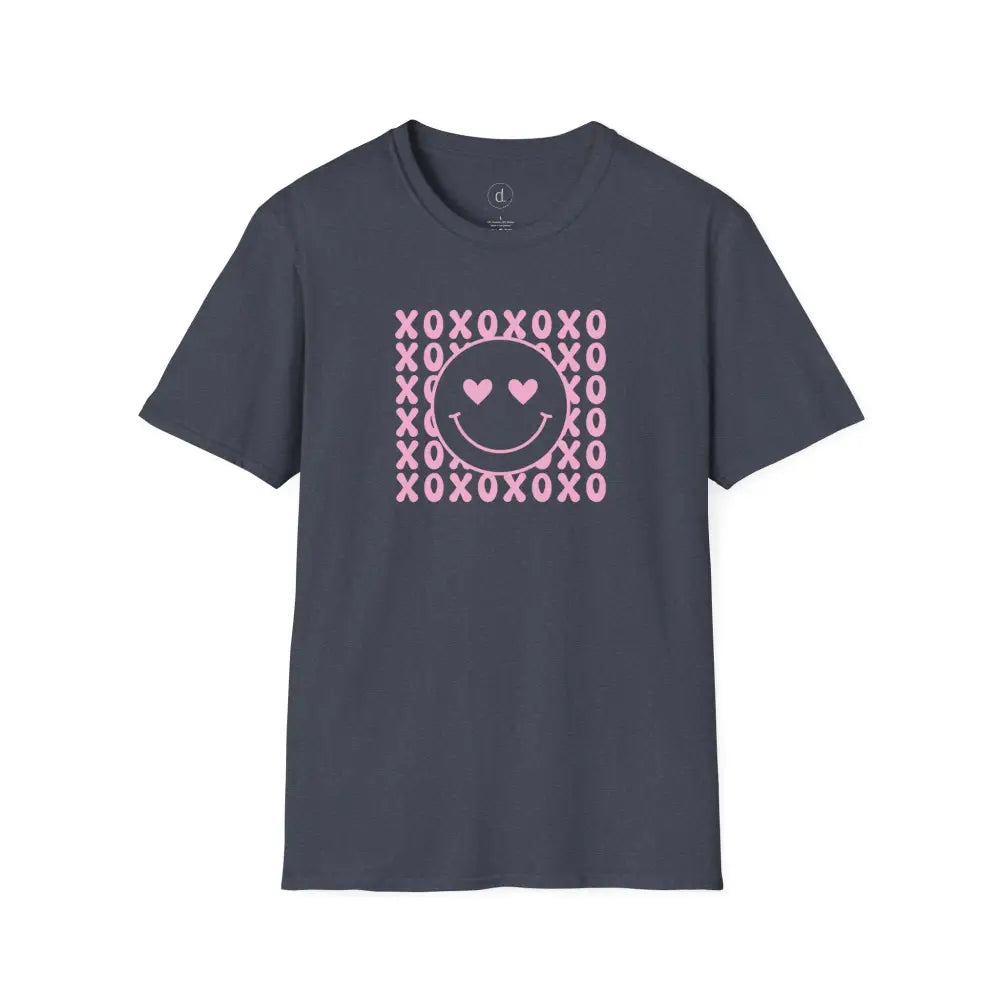 XOXO Smiley Softstyle T-Shirt - Heather Navy / XS - T-Shirt