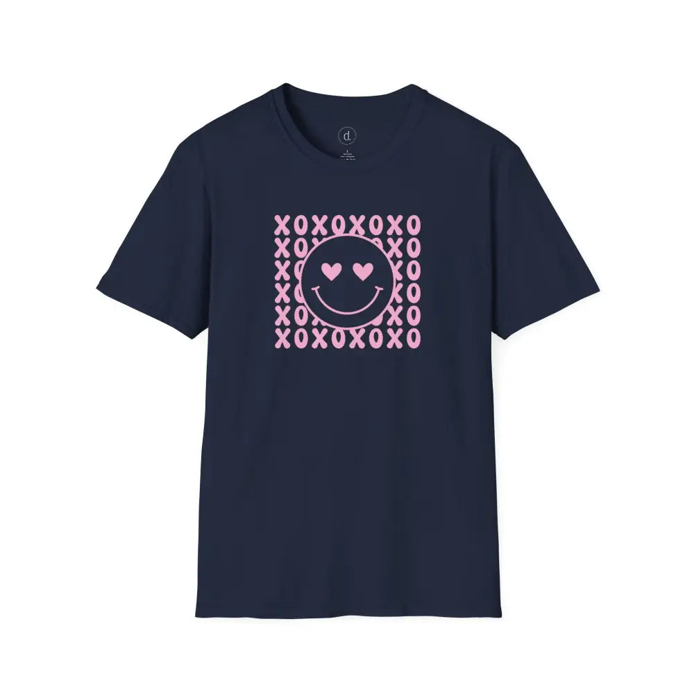 XOXO Smiley Softstyle T-Shirt - Navy / XS - T-Shirt