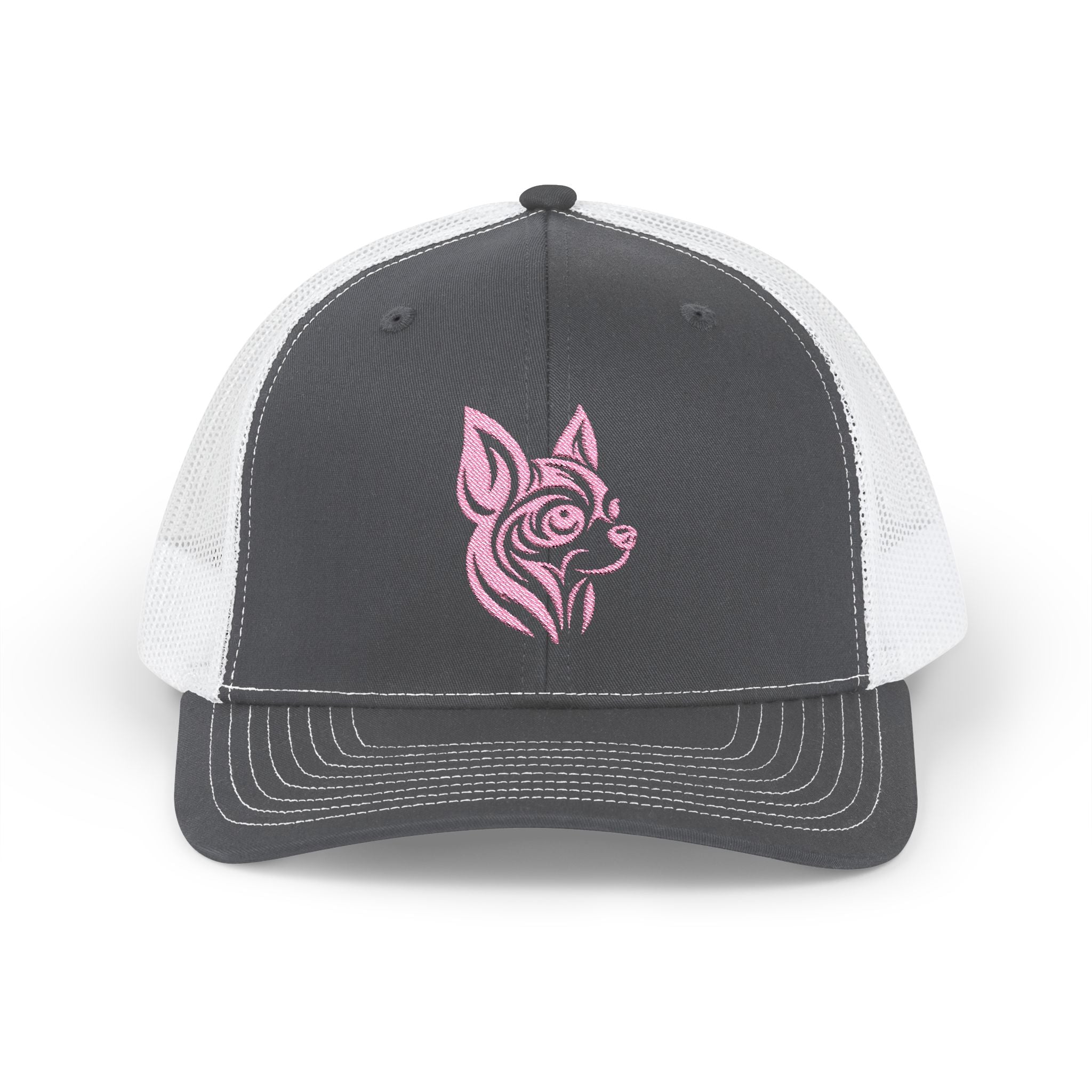 Pink Chihuahua Tattoo Snapback Trucker Cap Charcoal / White / One size - danirou