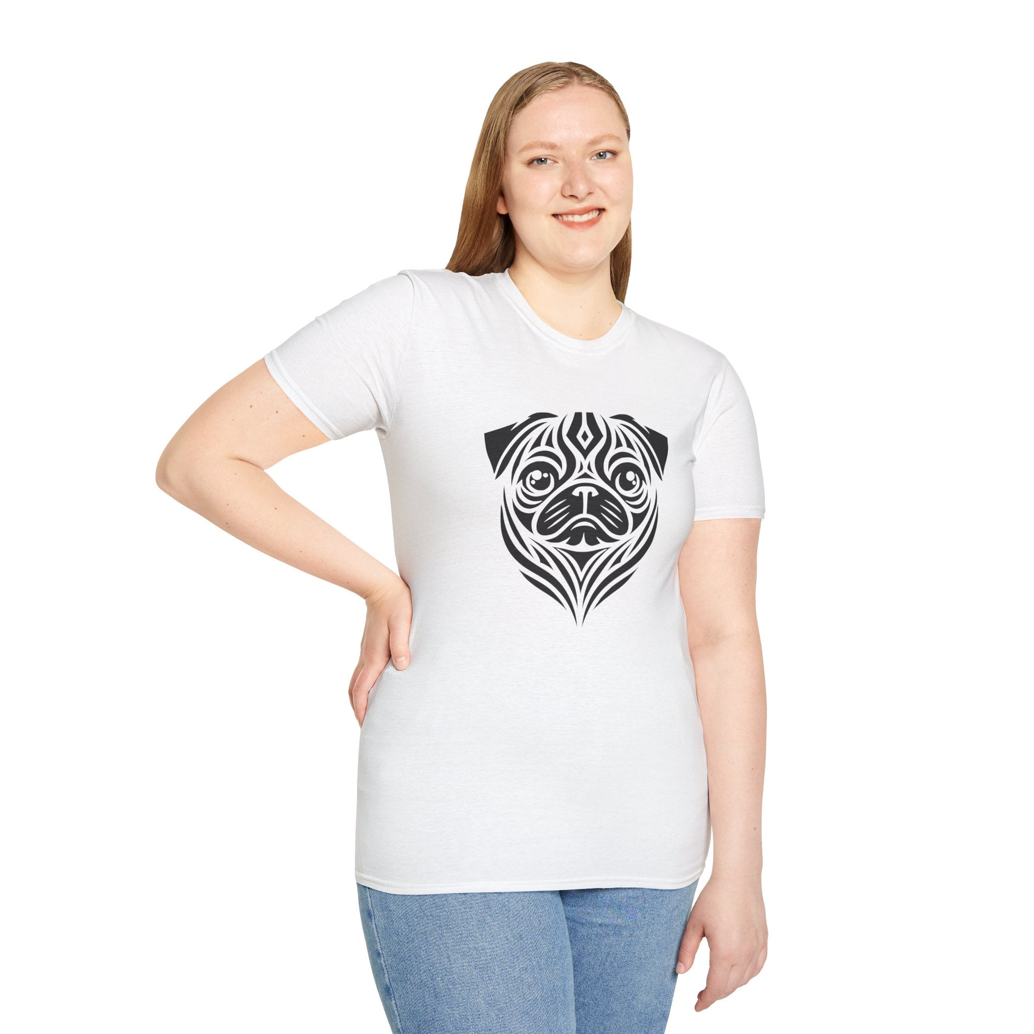 Tribal Style Pug Softstyle T-Shirt - danirou