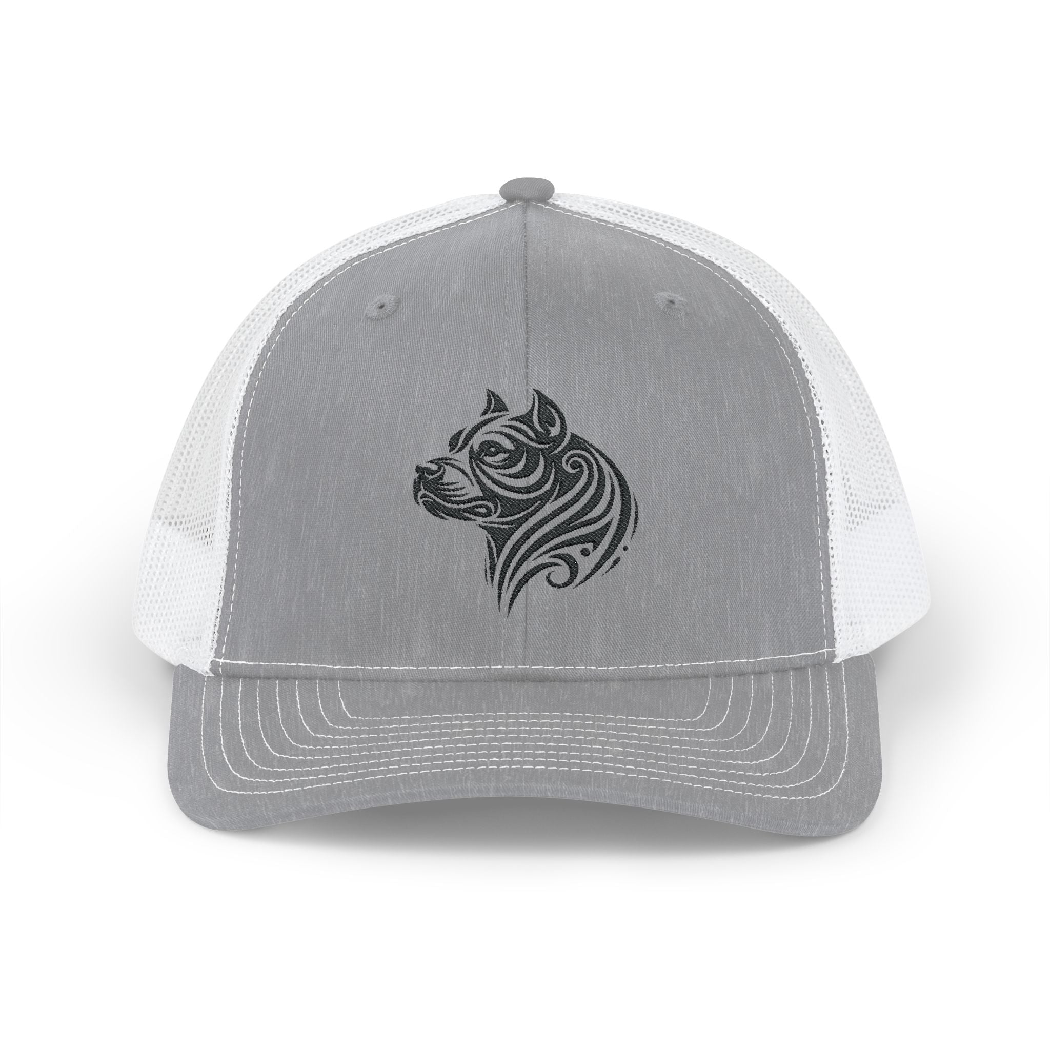 Pit Bull Tattoo Snapback Trucker Cap Heather Grey / White / One size - danirou