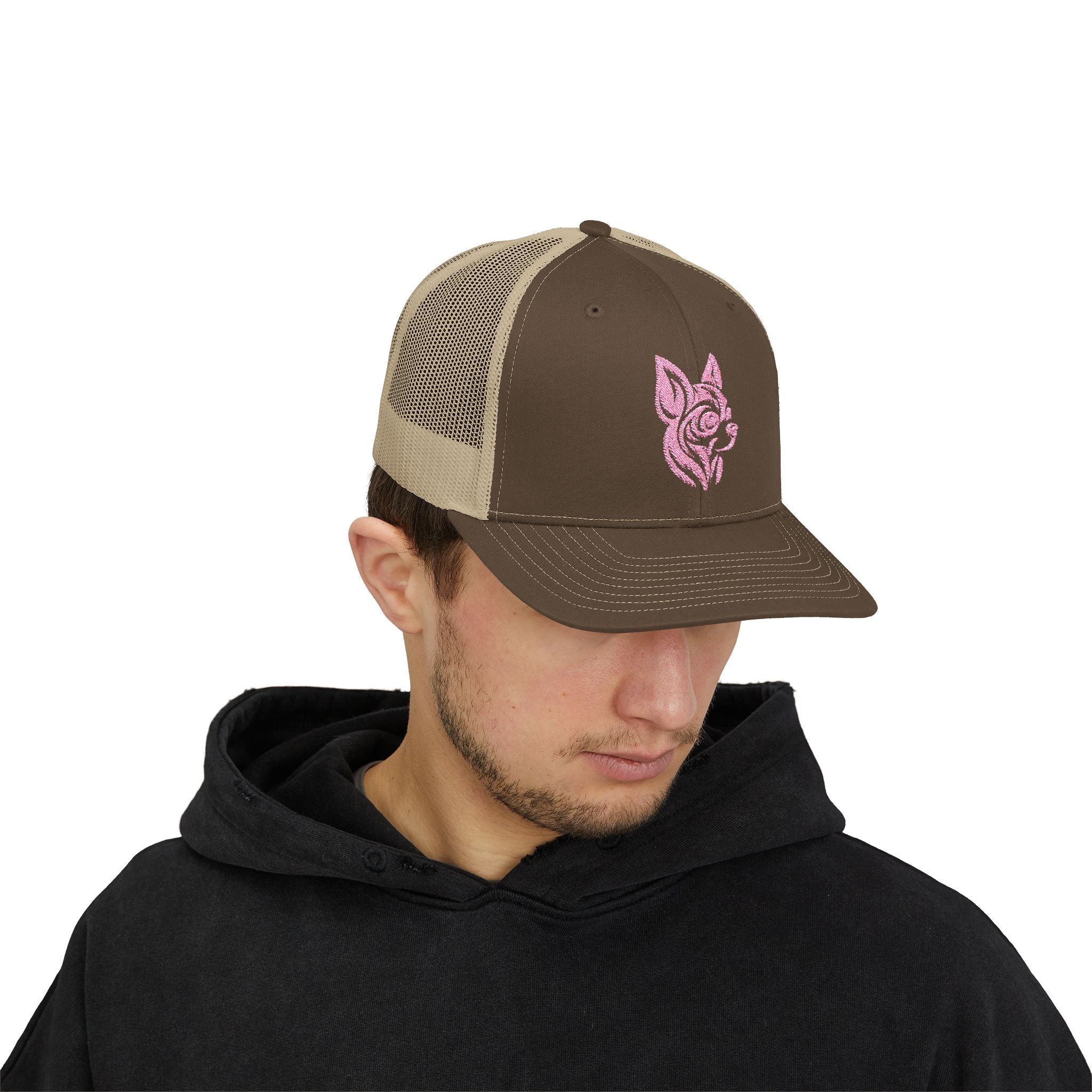 Pink Chihuahua Tattoo Snapback Trucker Cap - danirou