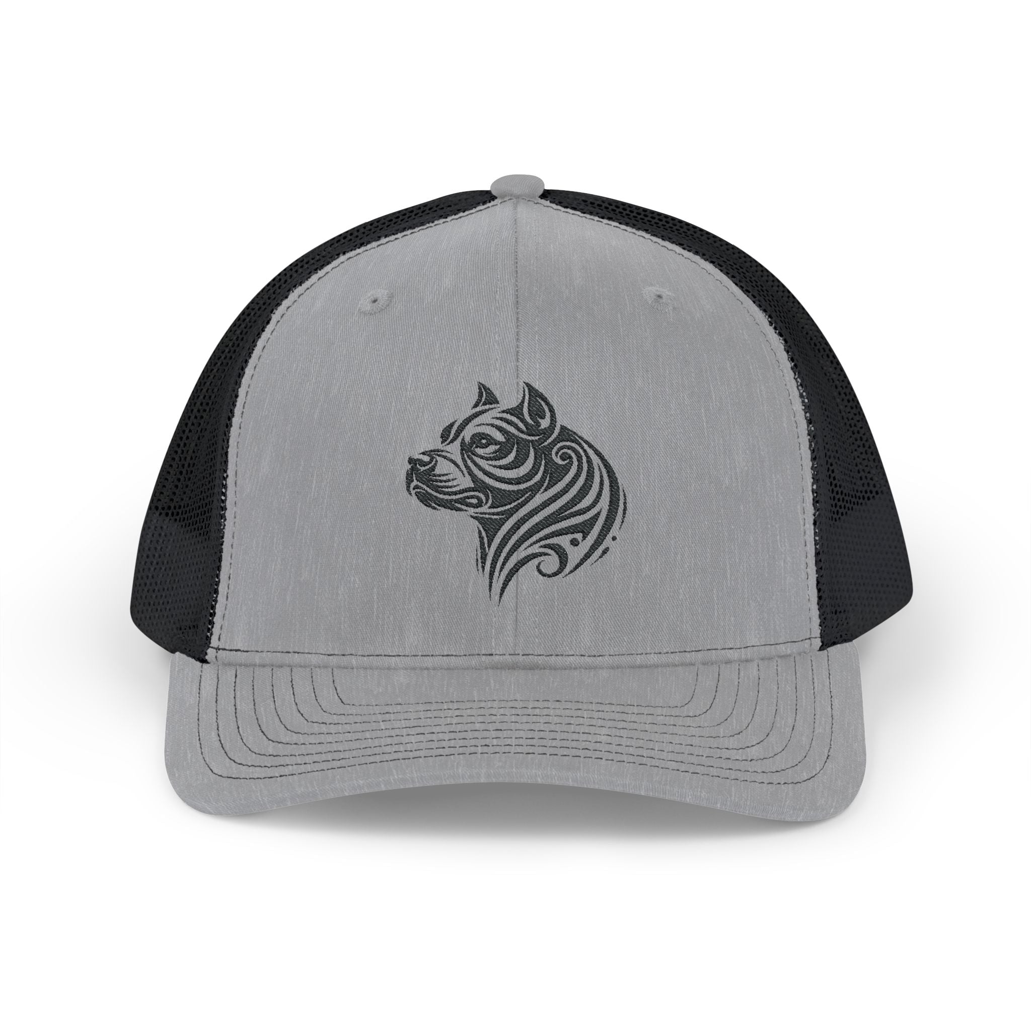 Pit Bull Tattoo Snapback Trucker Cap Heather Grey / Black / One size - danirou