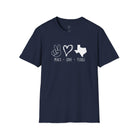 Peace Love Texas Softstyle T-Shirt Navy / S - danirou