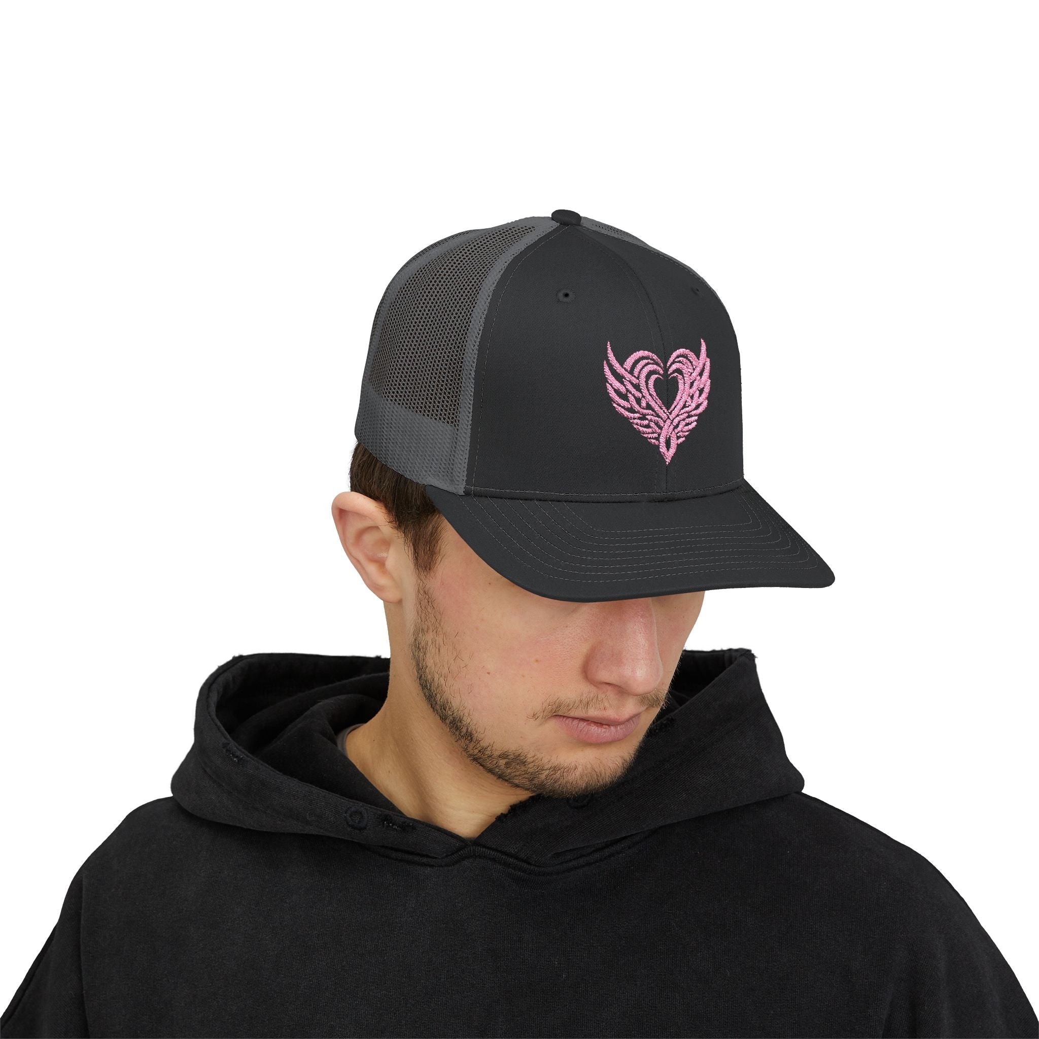 Pink Tattoo Heart Snapback Trucker Cap - danirou