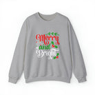 Merry and Bright Christmas Crewneck Sweatshirt S / Sport Grey - danirou