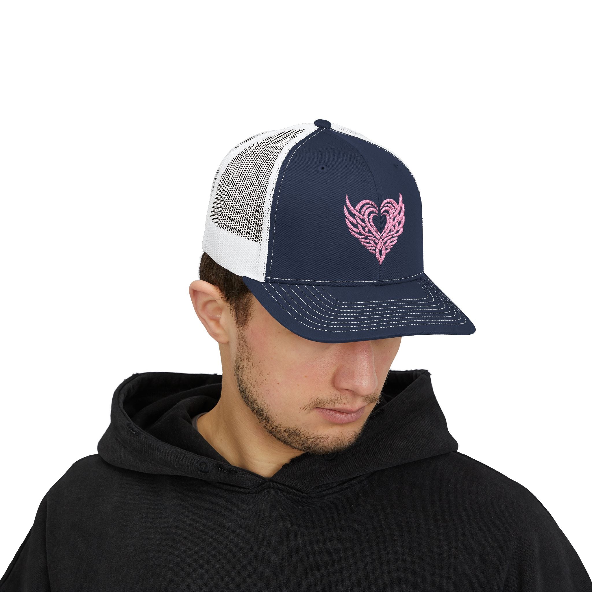 Pink Tattoo Heart Snapback Trucker Cap - danirou