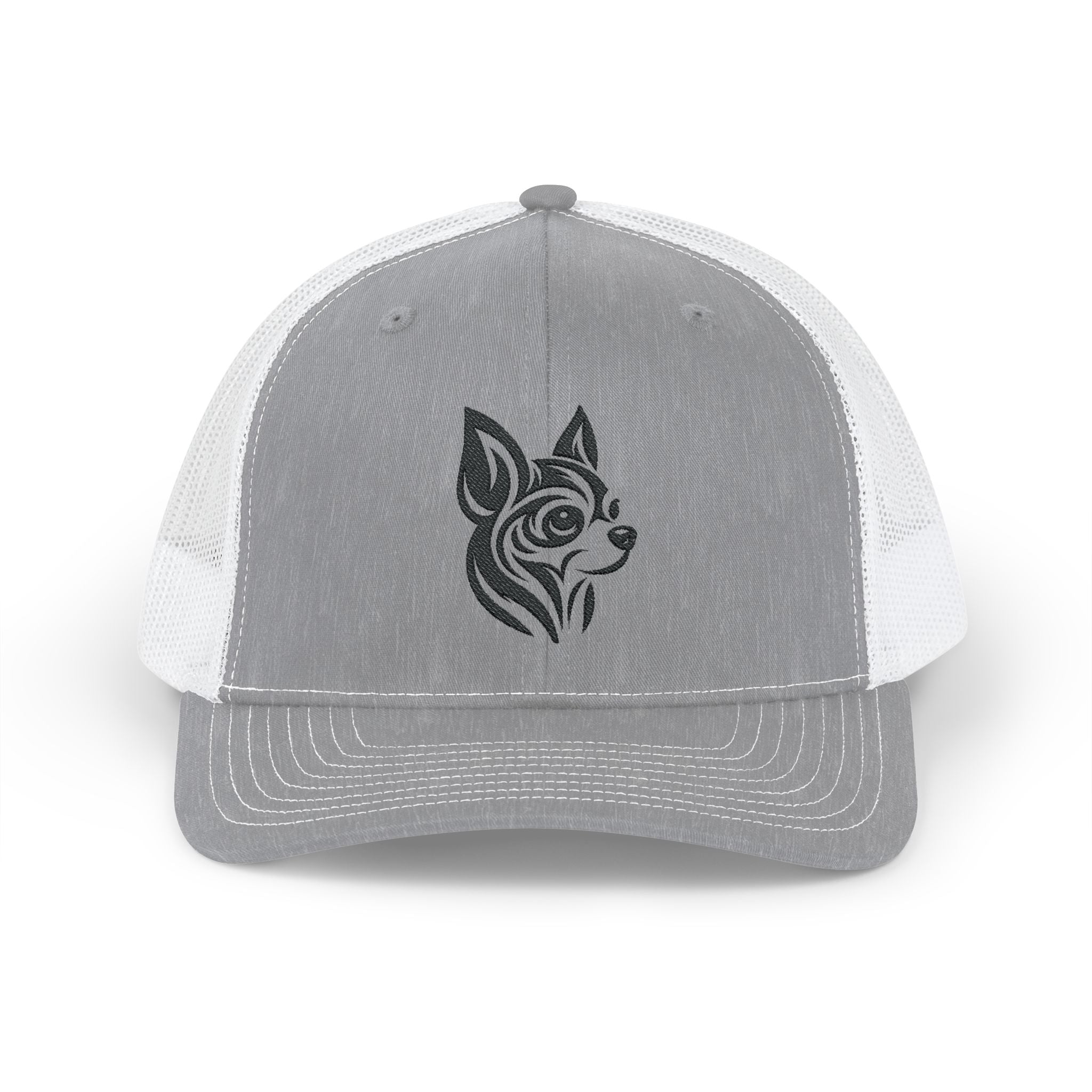 Chihuahua Tattoo Snapback Trucker Cap Heather Grey / White / One size - danirou