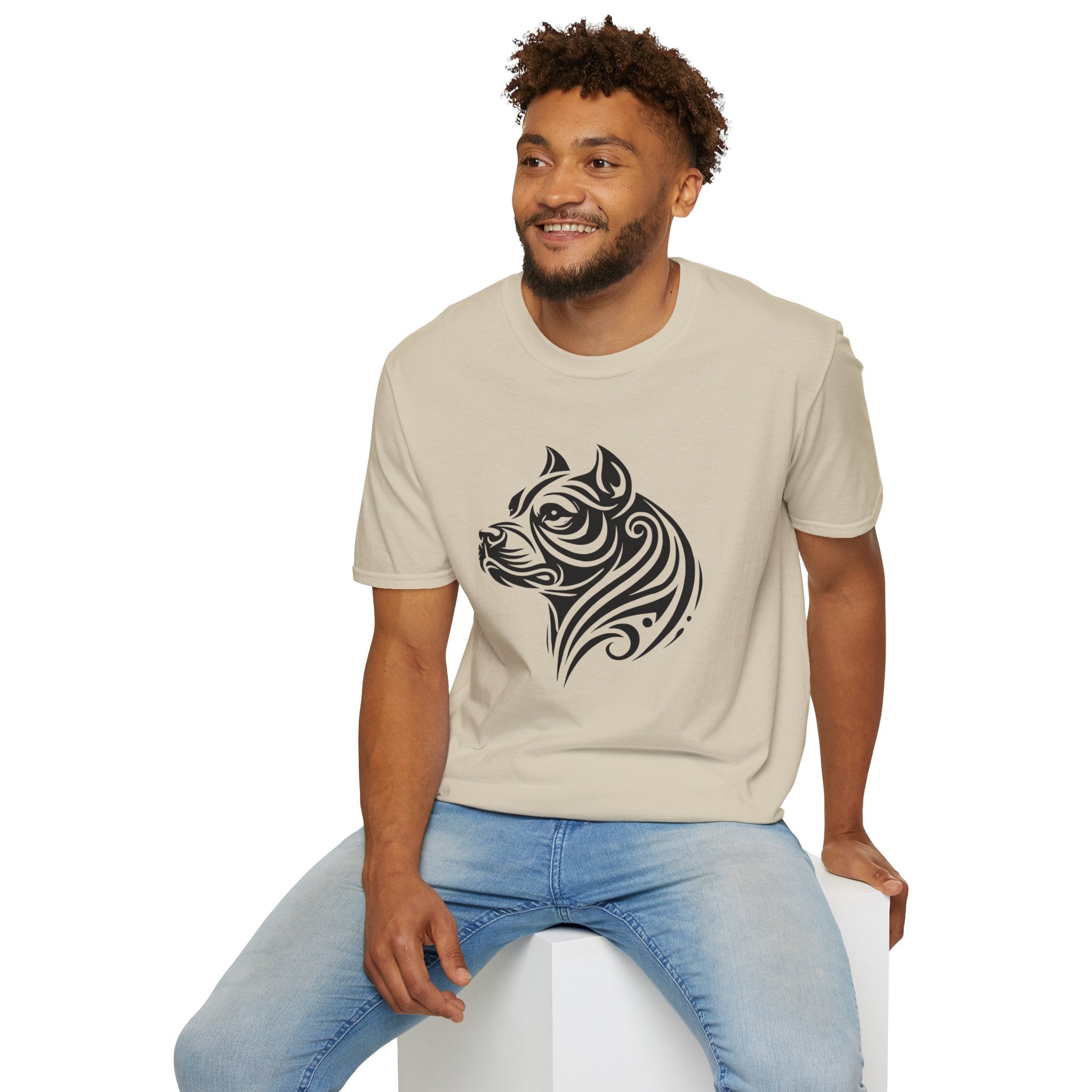 Tribal Pit Bull Softstyle T-Shirt - danirou