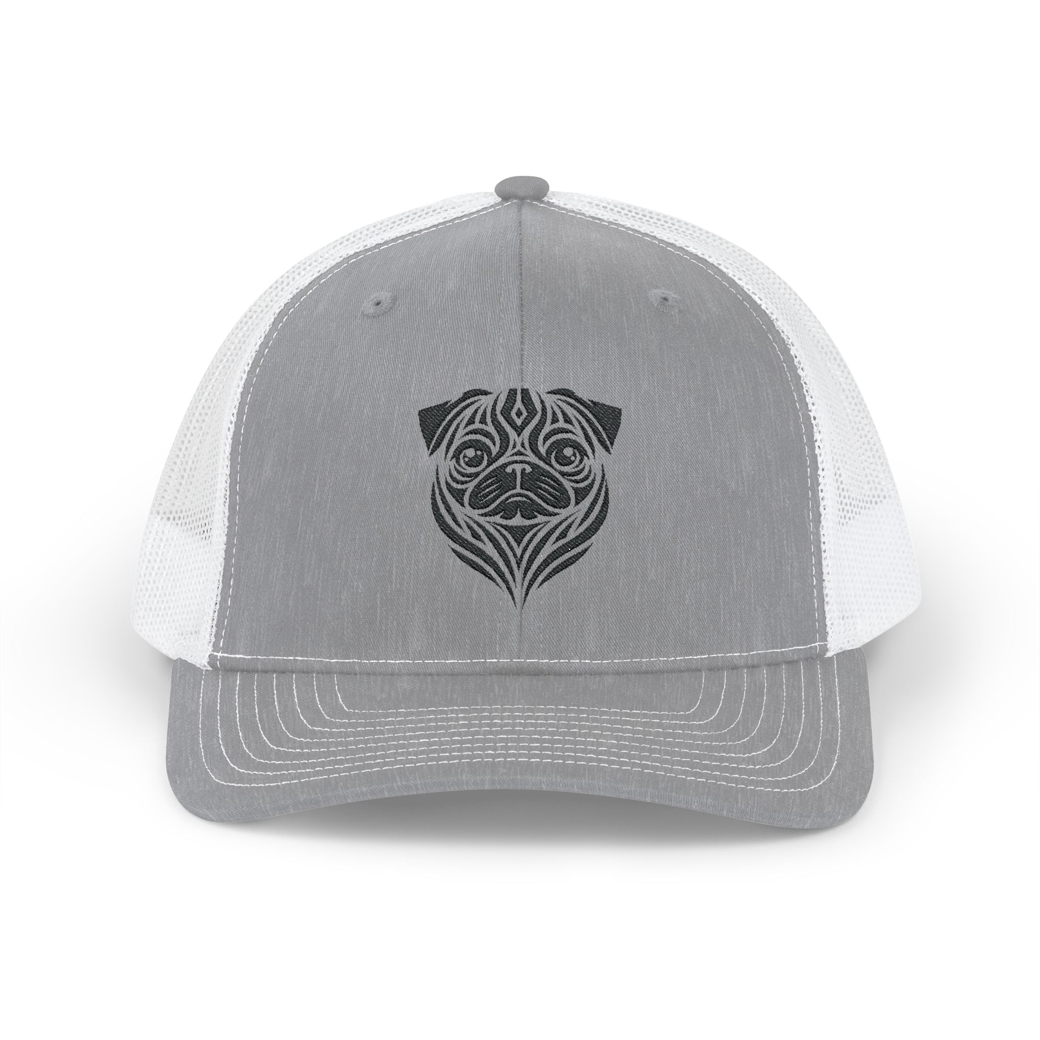 Pug Tattoo Snapback Trucker Cap Heather Grey / White / One size - danirou