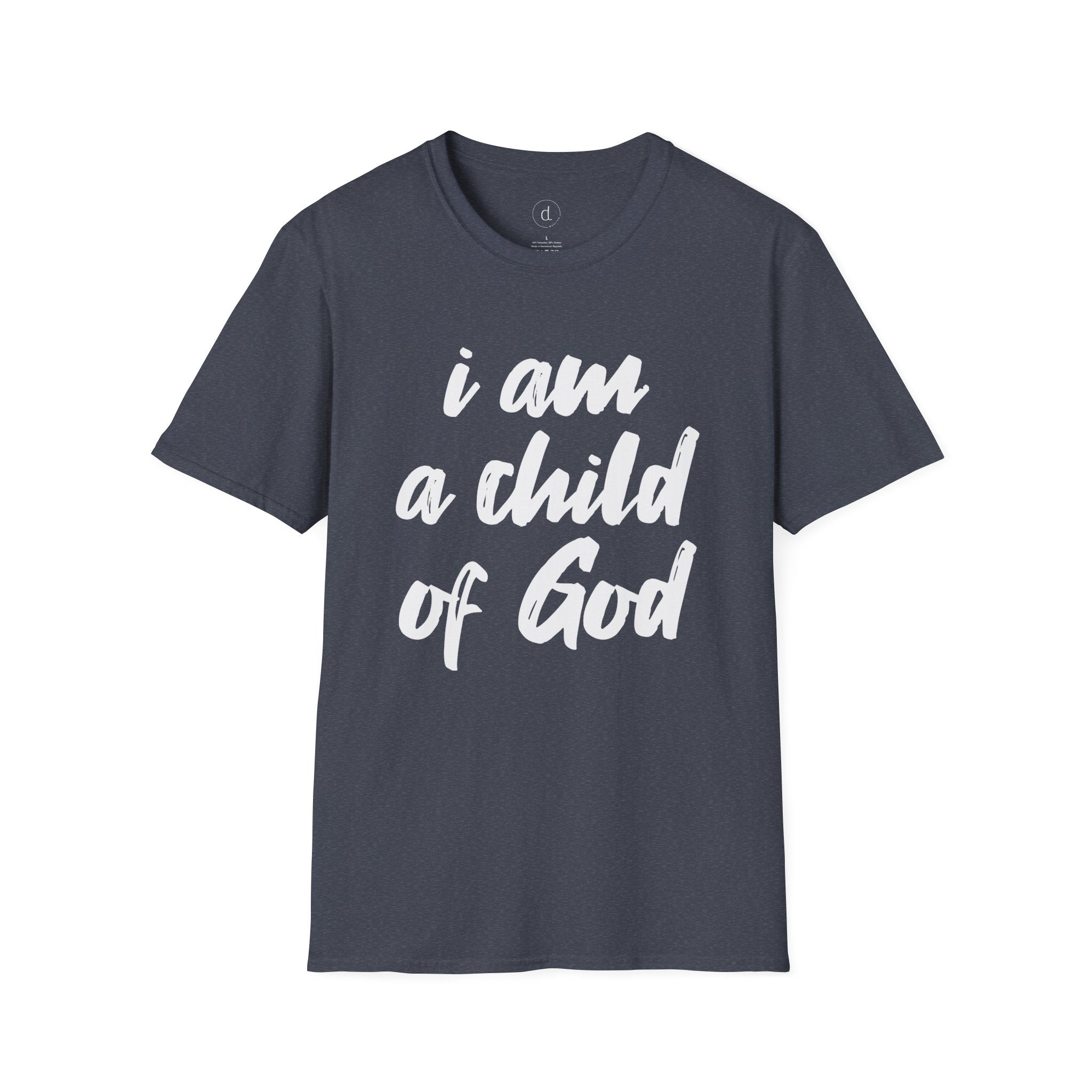 I am a Child of God Unisex Softstyle T-Shirt XS / Heather Navy - danirou