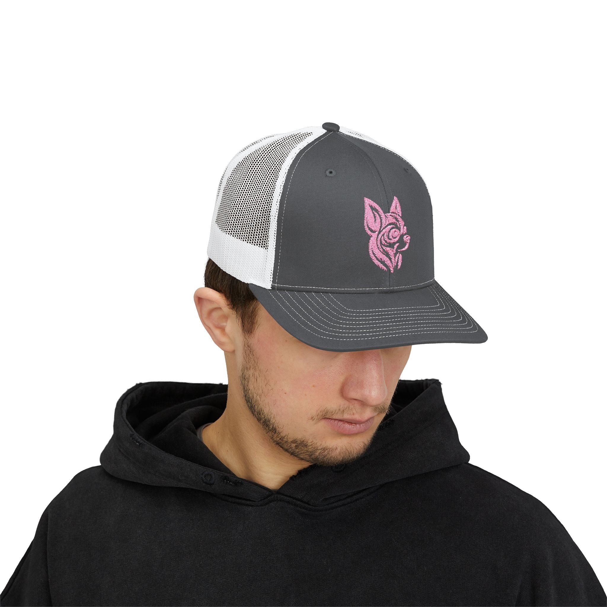 Pink Chihuahua Tattoo Snapback Trucker Cap - danirou