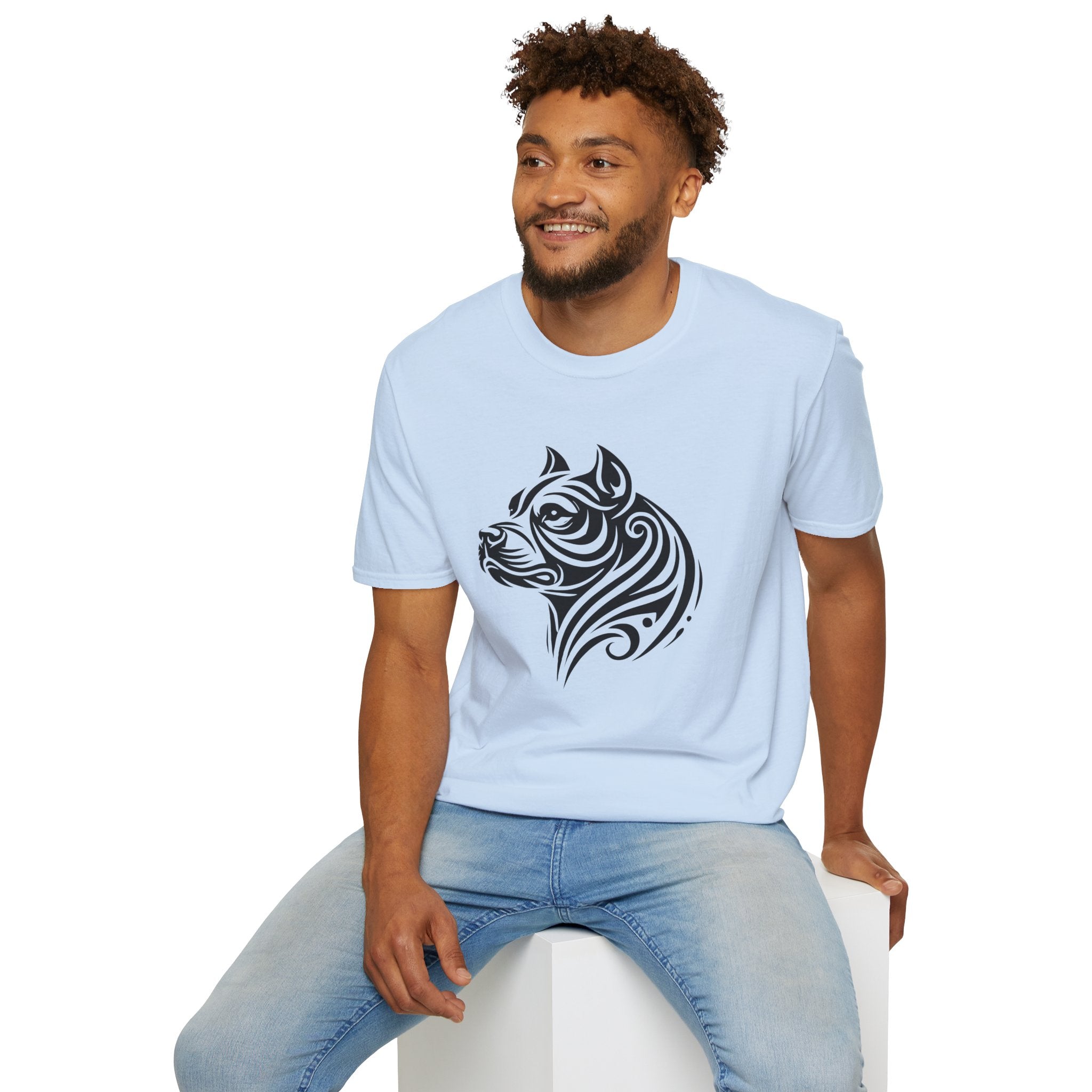 Tribal Pit Bull Softstyle T-Shirt - danirou