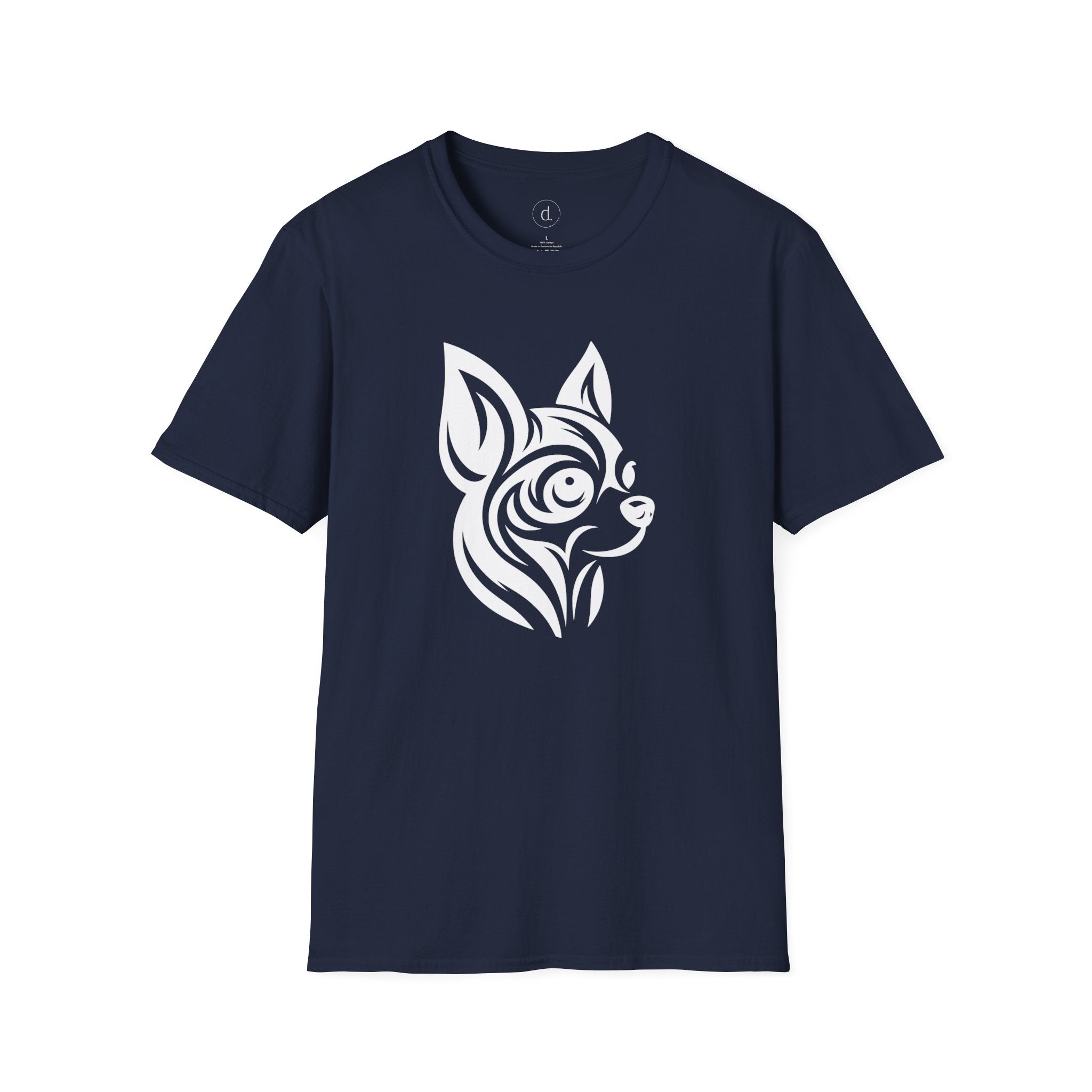 Tribal Chihuahua Softstyle T-Shirt Navy / S - danirou