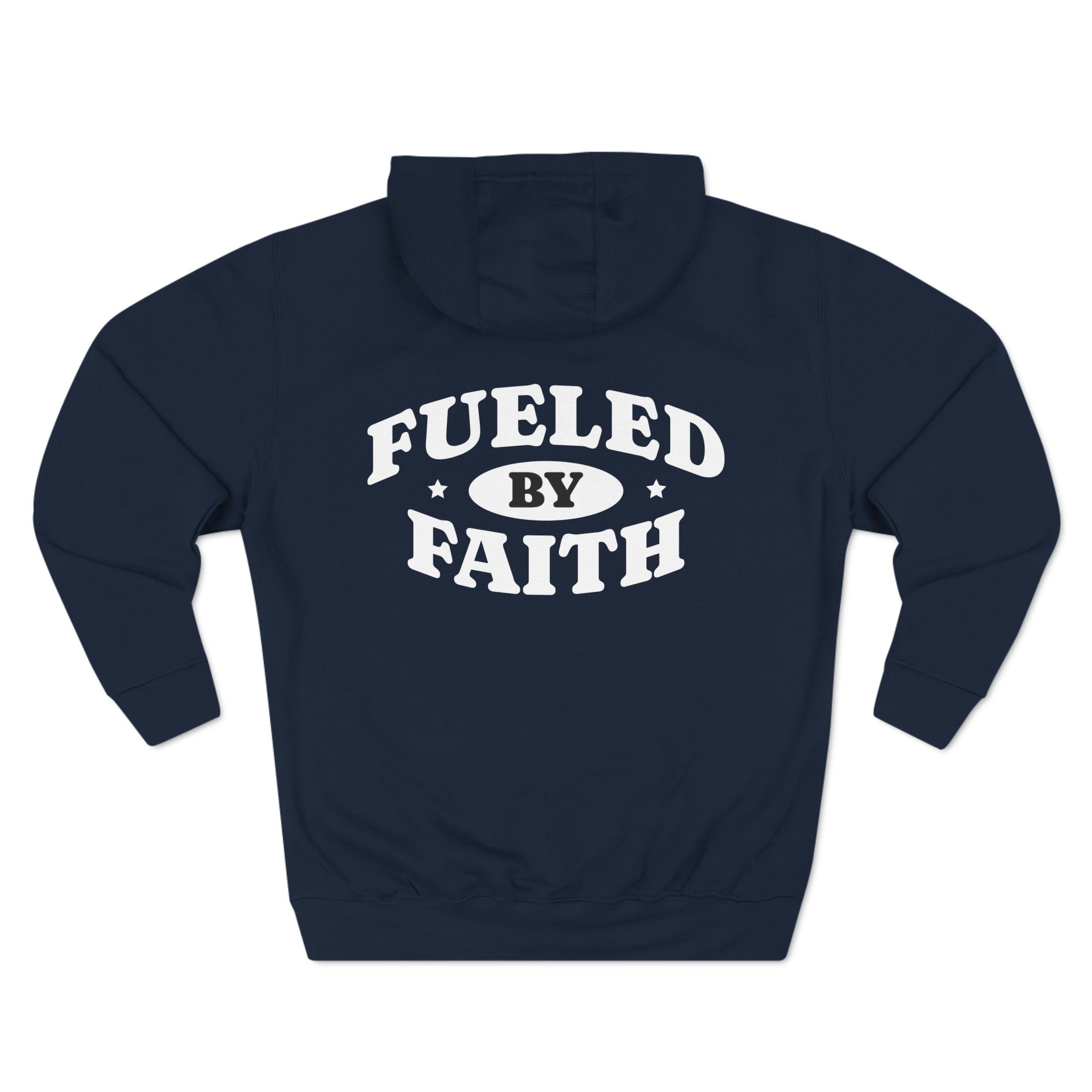 Fueled By Faith Three-Panel Fleece Hoodie S / Navy - danirou