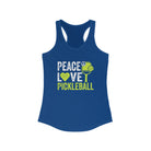 Peace, Love, Pickleball Women's Racerback Tank S / Solid Royal - danirou