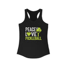 Peace, Love, Pickleball Women's Racerback Tank XS / Solid Black - danirou