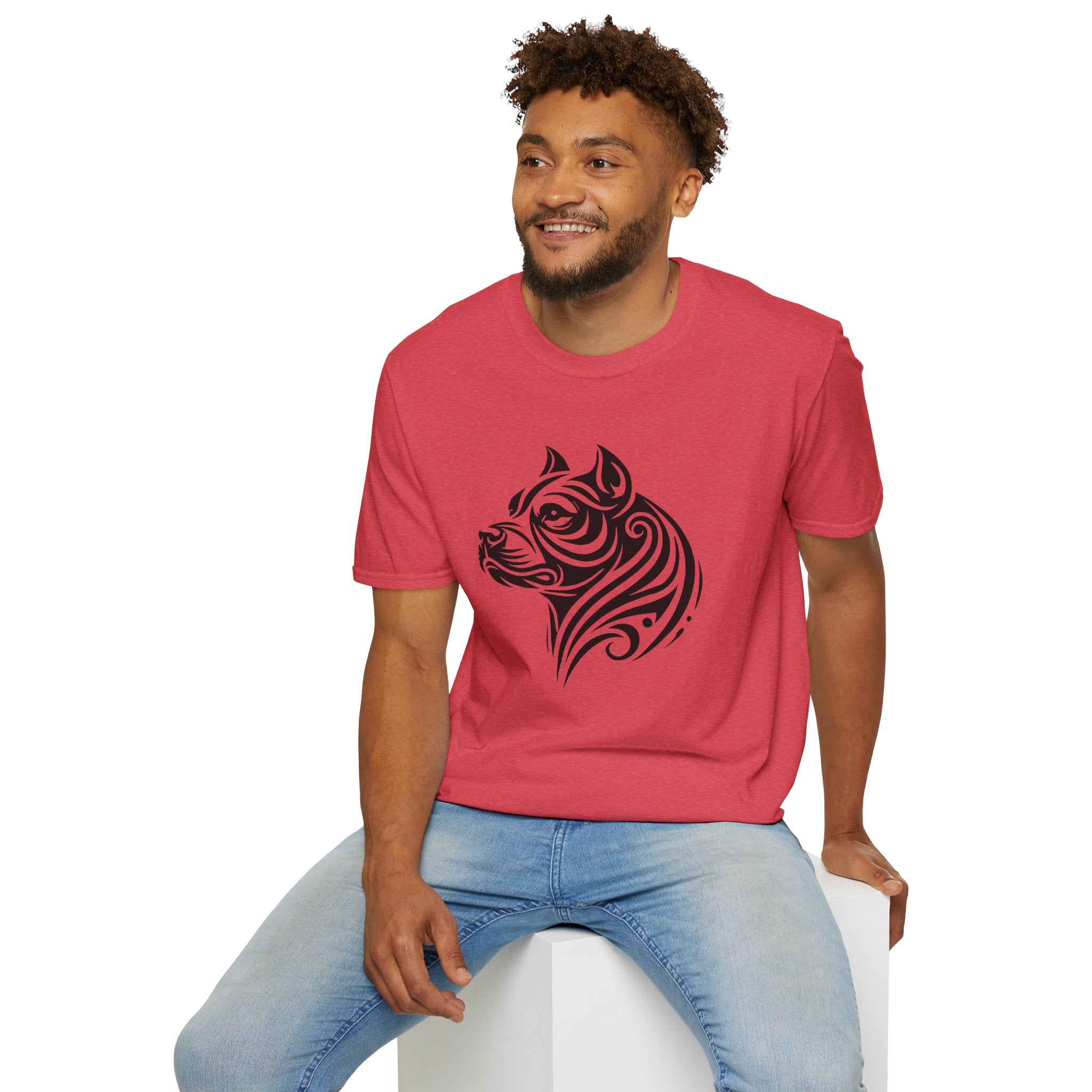 Tribal Pit Bull Softstyle T-Shirt - danirou