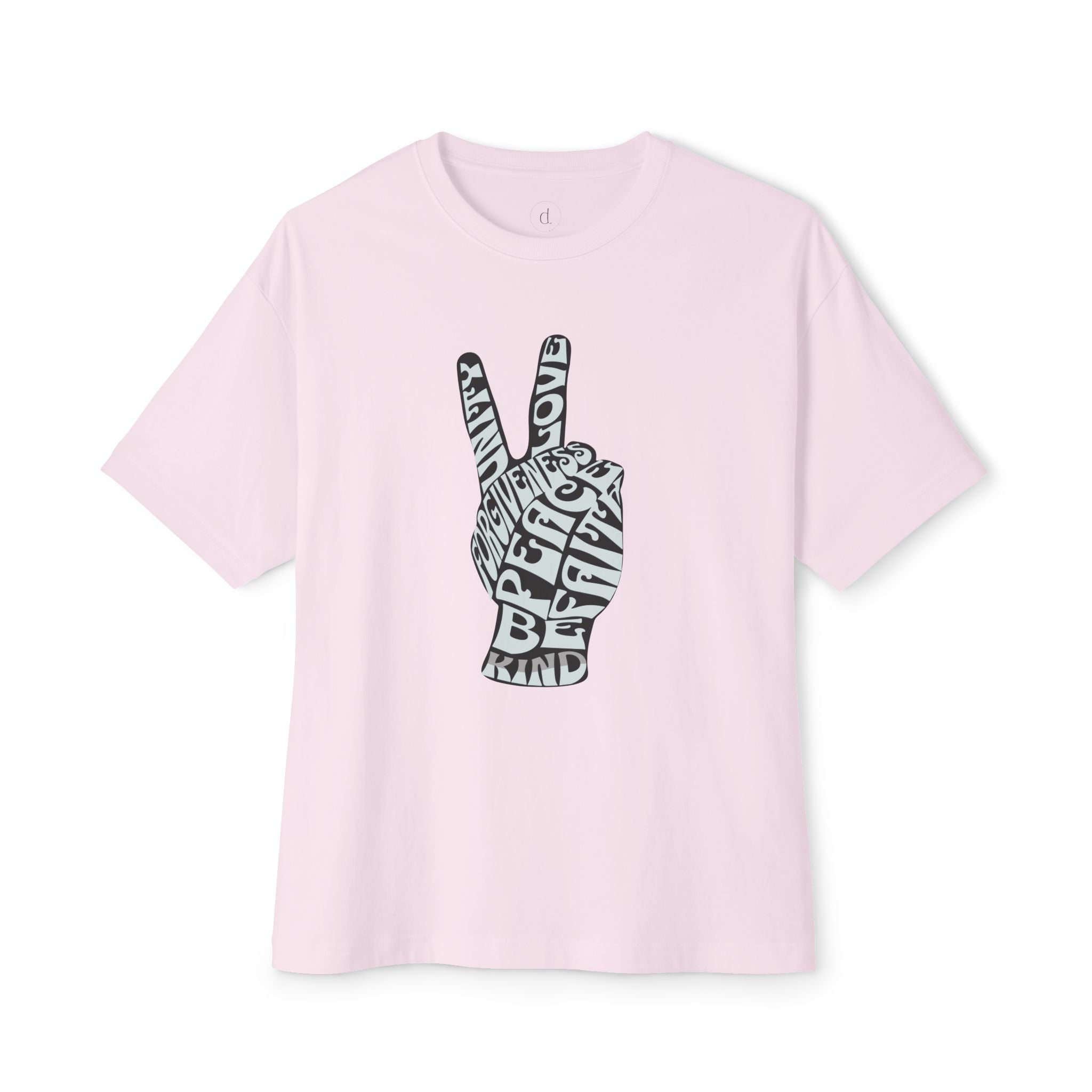 Peace and KIndness Oversized Boxy Tee Soft Pink / XS - danirou