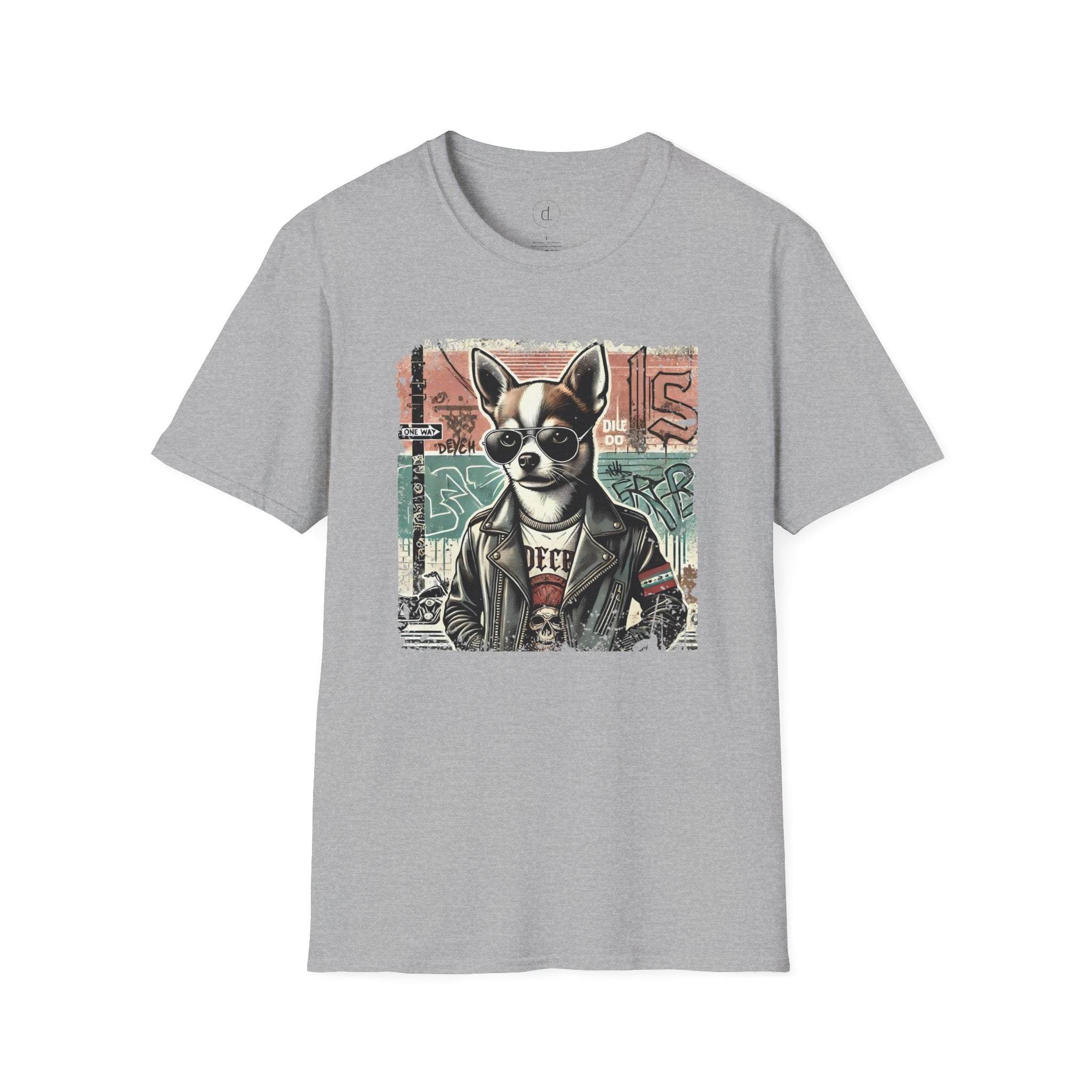 Rebel Chihuahua Softstyle T-Shirt Sport Grey / S - danirou