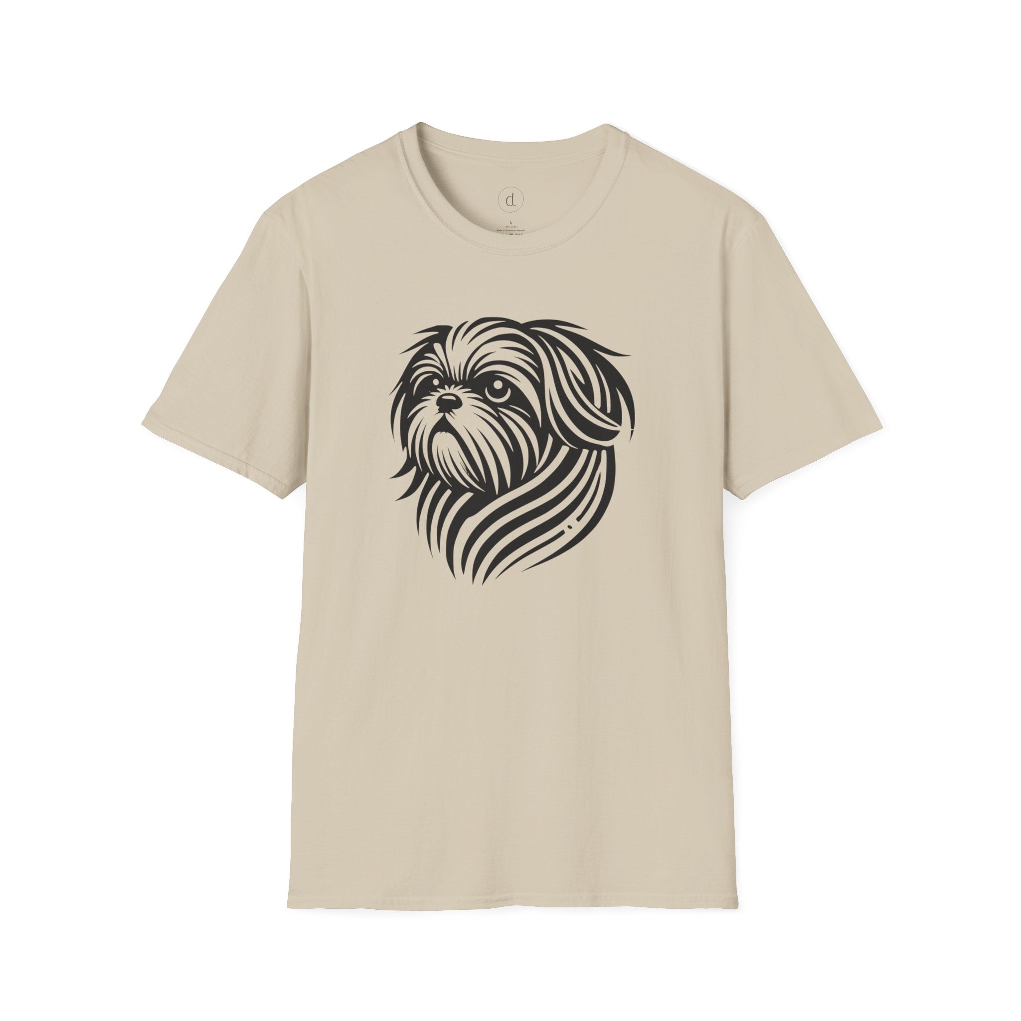 Tribal Shih Tsu Softstyle T-Shirt Sand / S - danirou