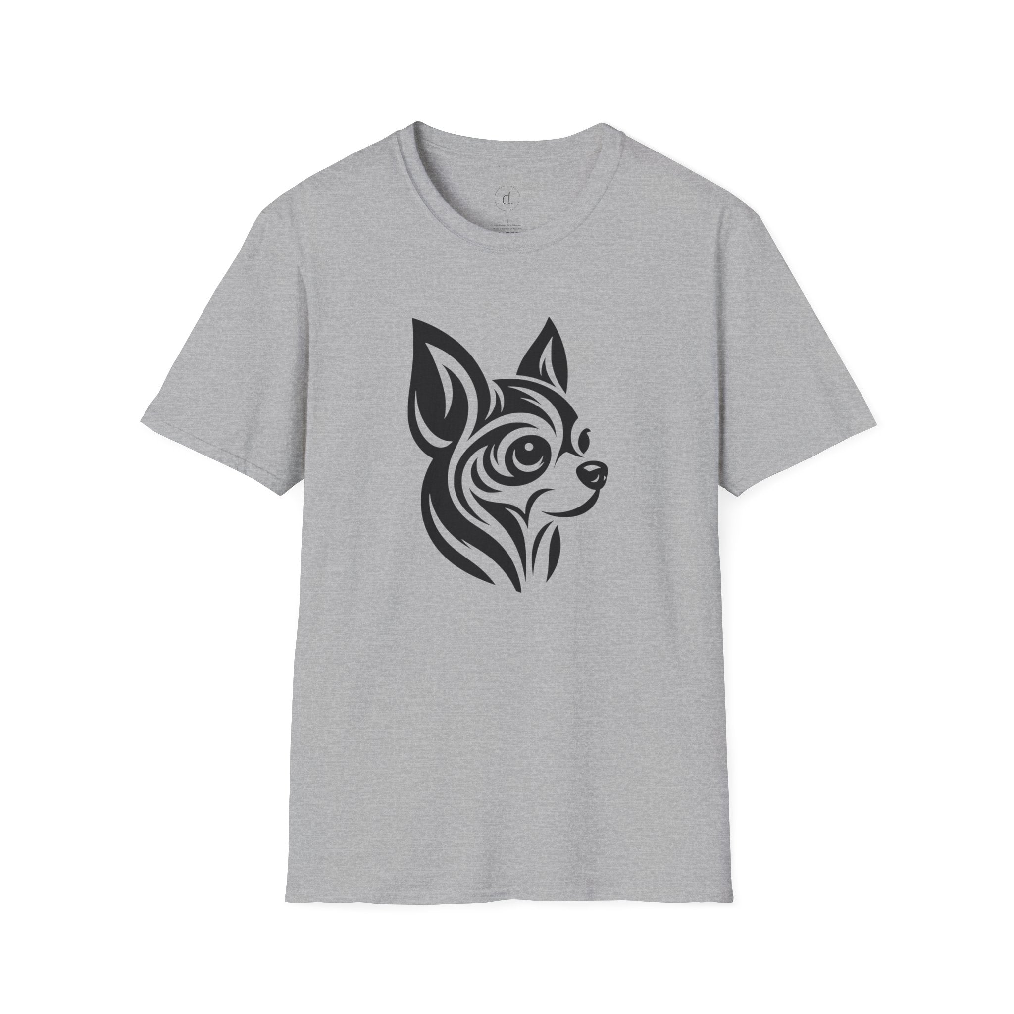 Tribal Chihuahua Softstyle T-Shirt Sport Grey / S - danirou