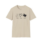 Peace Love Texas Softstyle T-Shirt Sand / S - danirou