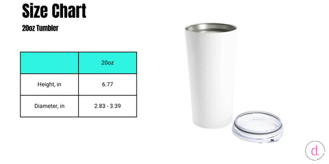 20oz Tumbler Size Guide