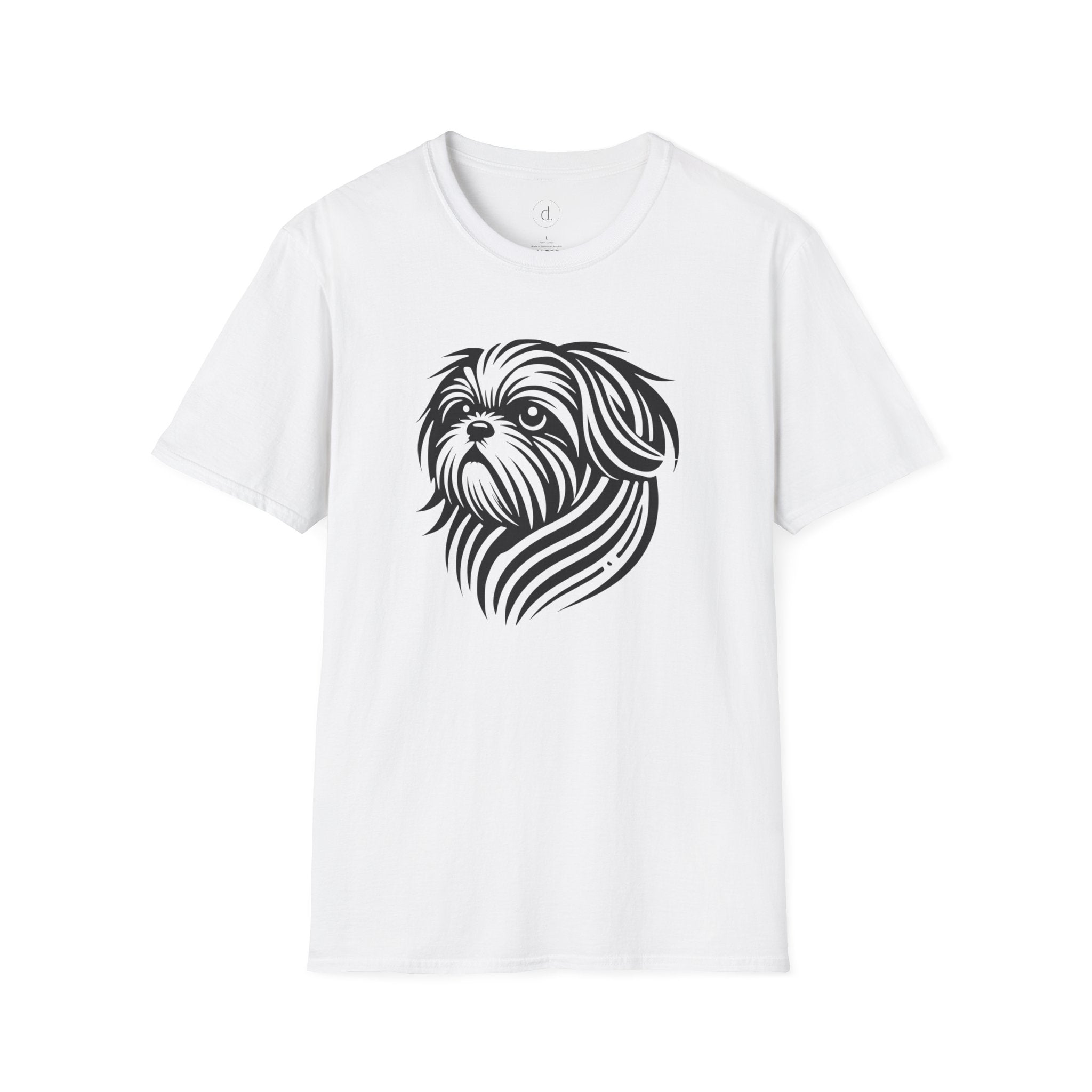 Tribal Shih Tsu Softstyle T-Shirt White / S - danirou