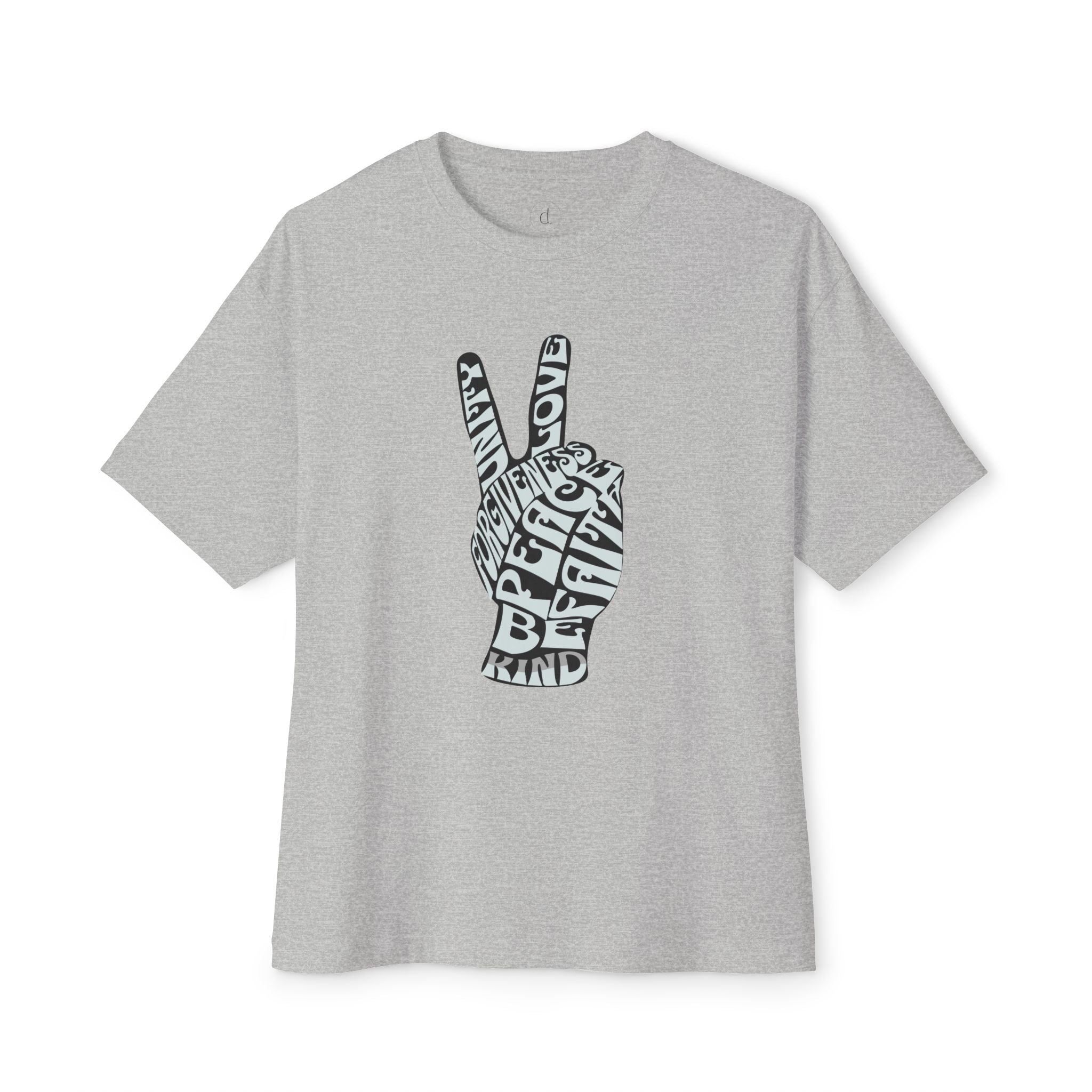 Peace and KIndness Oversized Boxy Tee Athletic Heather / XS - danirou