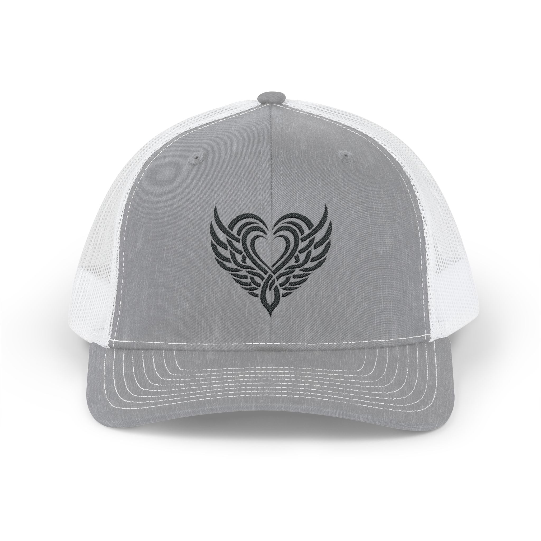 Tattoo Heart Snapback Trucker Cap Heather Grey / White / One size - danirou